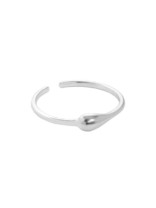 Silver [size 13 adjustable] 925 Sterling Silver Heart Minimalist Band Ring
